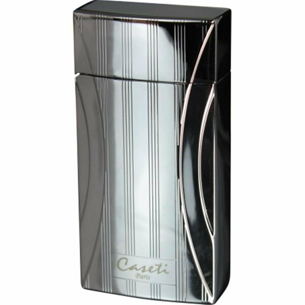 Caseti Naxos Single Jet Flame Cigar Lighter - Chrome Lines I CAL258BKL